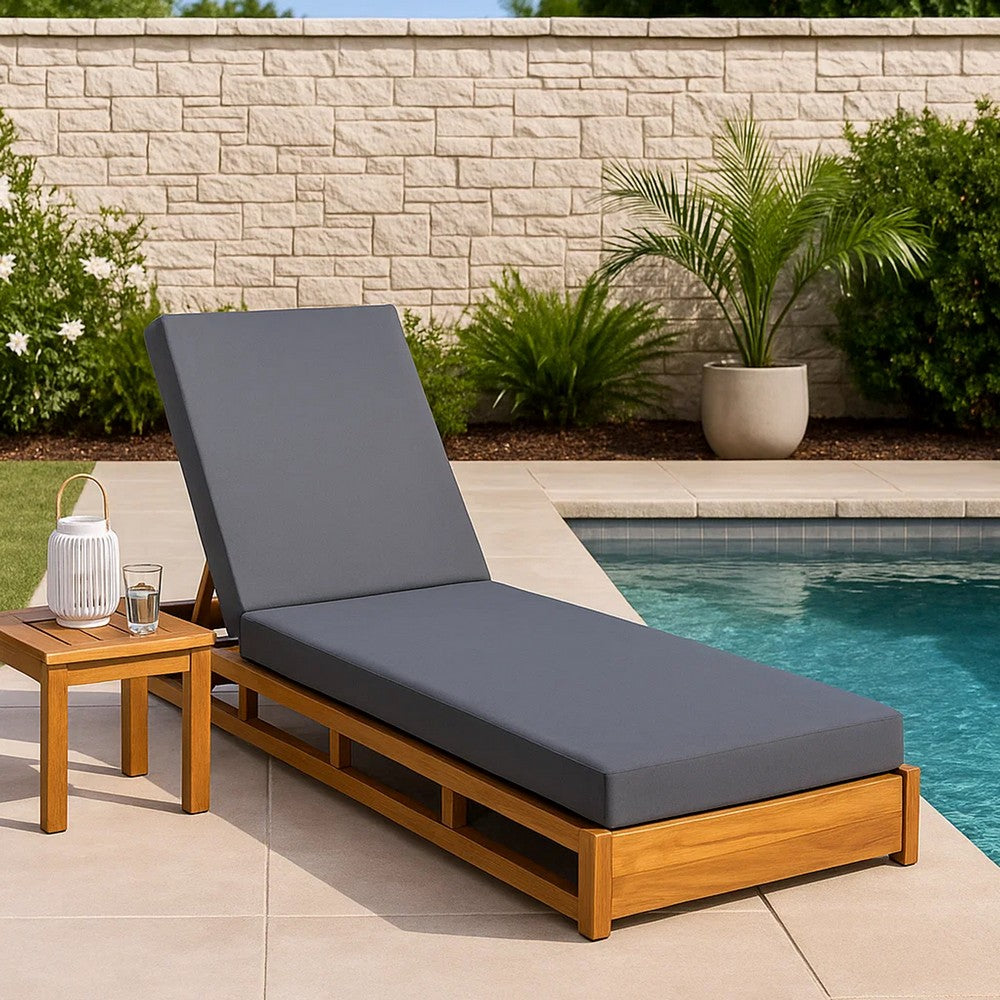 Brody Outdoor Cushion for Chaise Lounger, Dark Gray, Foam, 76 Inch -BM336996