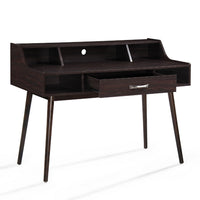 Jesa Study Office Desk, 3 Storage Shelves, Wenge Brown Wood, 47 Inch -BM336997