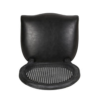 French Country Dining Side Chair Set of 2, Black Wood, Round Cane Back -BM336998