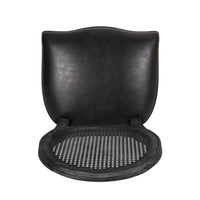 French Country Dining Side Chair Set of 2, Black Wood, Round Cane Back -BM336998