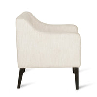 Ish Accent Armchair, Tufted Beige Soft Cushion, Black Rubberwood -BM337001