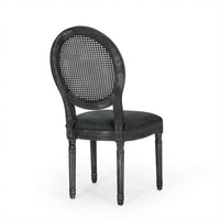 Ravin French Country Style Dining Chairs Set of 2, Cane Back, Black -BM337002