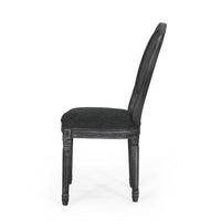 Ravin French Country Style Dining Chairs Set of 2, Cane Back, Black -BM337002