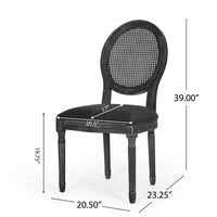 Ravin French Country Style Dining Chairs Set of 2, Cane Back, Black -BM337002