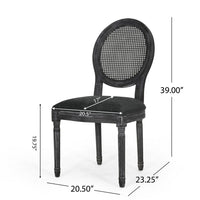 Ravin French Country Style Dining Chairs Set of 2, Cane Back, Black -BM337002