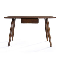 Raven Study Table with 1 Drawer, Splayed Legs, Walnut Brown 53 Inch -BM337003