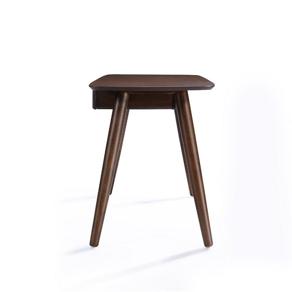 Raven Study Table with 1 Drawer, Splayed Legs, Walnut Brown 53 Inch -BM337003