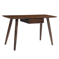 Raven Study Table with 1 Drawer, Splayed Legs, Walnut Brown 53 Inch -BM337003