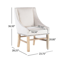 Wienn Dining Chair with Nailhead Trim, Wood Taper Legs, Beige Linen -BM337006