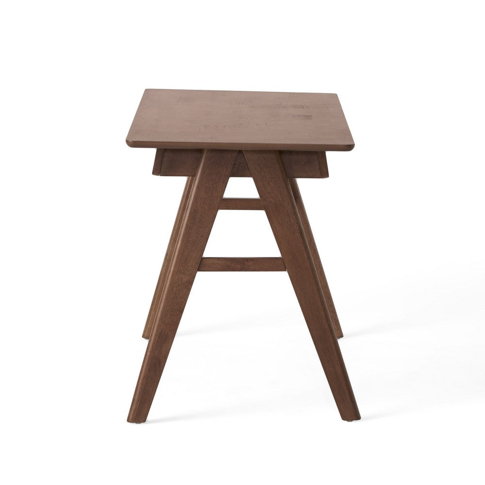 Elana Desk with 1 Drawer, Industrial Trestle Walnut Brown Wood 57 Inch -BM337011