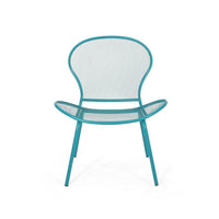 Nian Accent Chair Set of 2, Shell Shape Mesh Seat, Reto Teal Blue Iron -BM337015