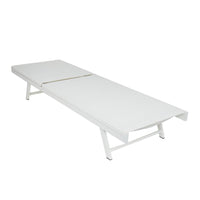 Sally Outdoor Chaise Lounge, Aluminum Frame, White Mesh Fabric 78 Inch -BM337020