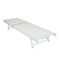 Sally Outdoor Chaise Lounge, Aluminum Frame, White Mesh Fabric 78 Inch -BM337020