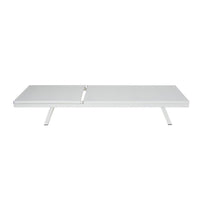Sally Outdoor Chaise Lounge, Aluminum Frame, White Mesh Fabric 78 Inch -BM337020