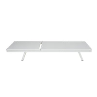 Sally Outdoor Chaise Lounge, Aluminum Frame, White Mesh Fabric 78 Inch -BM337020