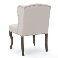 Zynx Accent Chair, Wingback Design, Nailhead Trim, Beige Tufted Fabric -BM337021