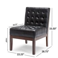 Keyur Accent Chair, Rubberwood Legs, Black Waffle-Stitch Faux Leather -BM337023