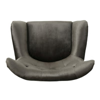 Zorro Armchair, Black Angled Wood Legs, Gray Button Tufted Velvet -BM337024