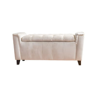 Denny Storage Bench with Arms and Lift Top, Ivory White Velvet -BM337025