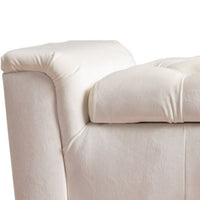 Denny Storage Bench with Arms and Lift Top, Ivory White Velvet -BM337025