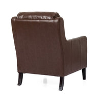 Remma Club Armchair, Waterfall Backrest, Dark Brown Faux Leather -BM337026