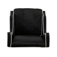 Vendy Accent Club Armchair, High Backrest, Rubberwood, Black Velvet -BM337029