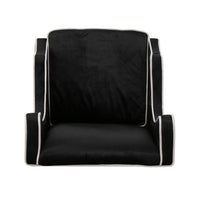 Vendy Accent Club Armchair, High Backrest, Rubberwood, Black Velvet -BM337029