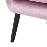 Zorro Accent Armchair, Black Angled Wood Legs, Pink Tufted Velvet -BM337031