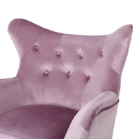 Zorro Accent Armchair, Black Angled Wood Legs, Pink Tufted Velvet -BM337031
