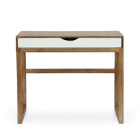 Helena Writing Desk, Drawer and Sled Leg Design, Natural Mango Wood -BM337044
