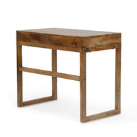 Helena Writing Desk, Drawer and Sled Leg Design, Natural Mango Wood -BM337044