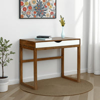 Helena Writing Desk, Drawer and Sled Leg Design, Natural Mango Wood -BM337044