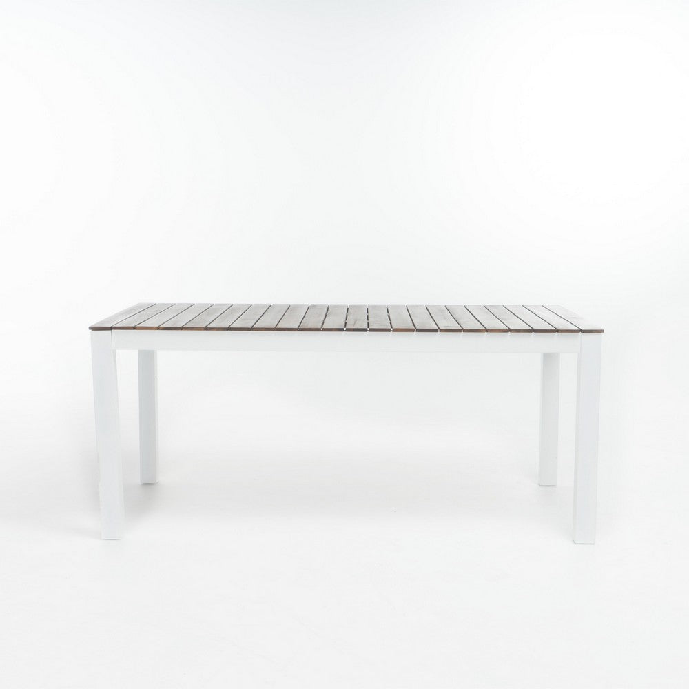 Eltan Outdoor Dining Table, 69 Inch Brown Slatted, White Acacia Wood -BM337047