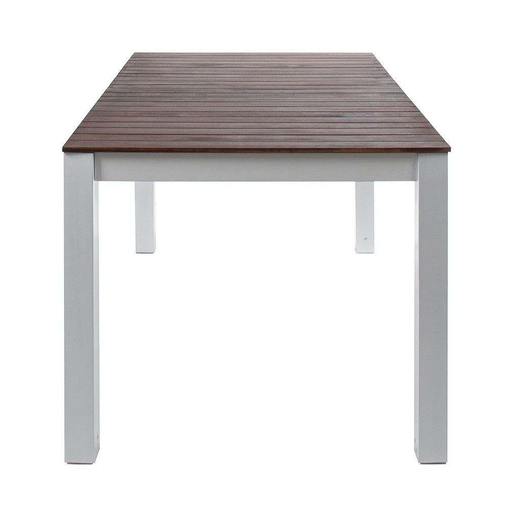 Eltan Outdoor Dining Table, 69 Inch Brown Slatted, White Acacia Wood -BM337047