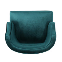 Joen Accent Chair, Curved Backrest, Rubberwood Legs, Teal Blue Velvet -BM337048
