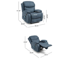 Cardi Manual Massage Recliner Chair, 5 Modes, Pillow Tufted Dark Gray -BM337049