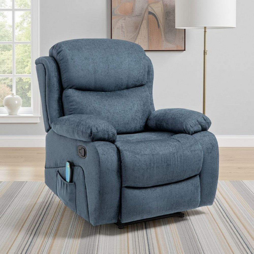 Cardi Manual Massage Recliner Chair, 5 Modes, Pillow Tufted Dark Gray -BM337049