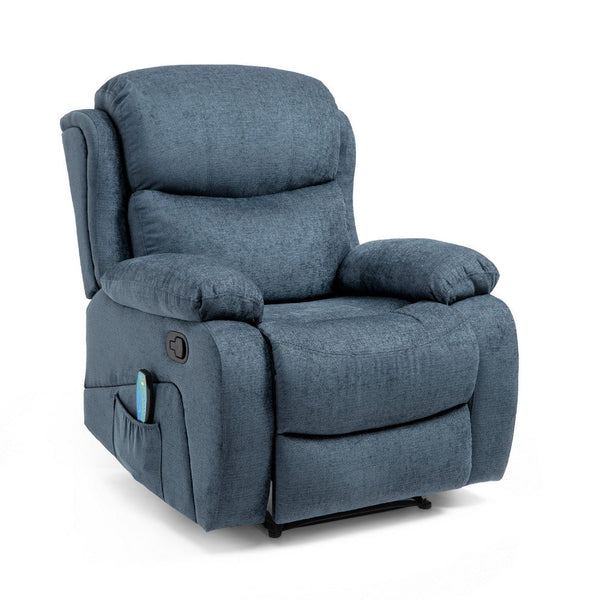 Cardi Manual Massage Recliner Chair, 5 Modes, Pillow Tufted Dark Gray -BM337049