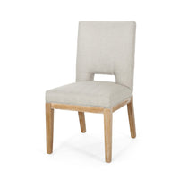 Natie Dining Chair Set of 2, Cut-Out Back, Rubberwood, Light Gray -BM337050