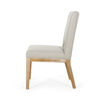Natie Dining Chair Set of 2, Cut-Out Back, Rubberwood, Light Gray -BM337050