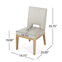 Natie Dining Chair Set of 2, Cut-Out Back, Rubberwood, Light Gray -BM337050