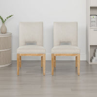 Natie Dining Chair Set of 2, Cut-Out Back, Rubberwood, Light Gray -BM337050
