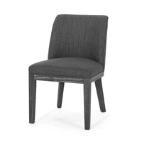 Edena Dining Chair Set of 2, Black Rubberwood, Charcoal Gray -BM337052