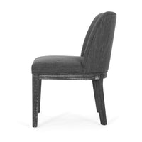 Edena Dining Chair Set of 2, Black Rubberwood, Charcoal Gray -BM337052