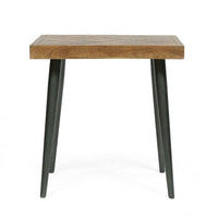 Qien End Table, Herringbone Parquet, Honey Mango Wood 22 Inch Square -BM337053