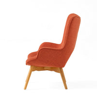 Tanie Lounge Chair, Ash Wood, Contoured Orange Tufted Polyester Body -BM337054