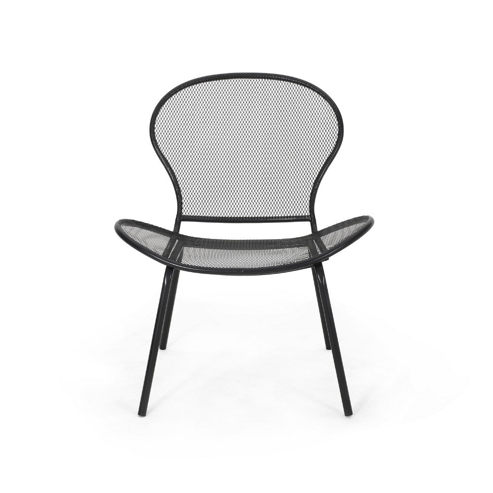 Nian Accent Chair Set of 2, Black Iron Shell Design and Hairpin Legs -BM337055