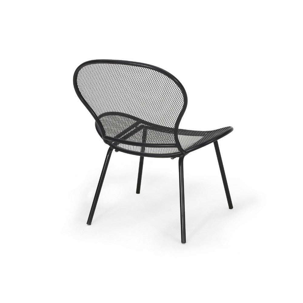 Nian Accent Chair Set of 2, Black Iron Shell Design and Hairpin Legs -BM337055