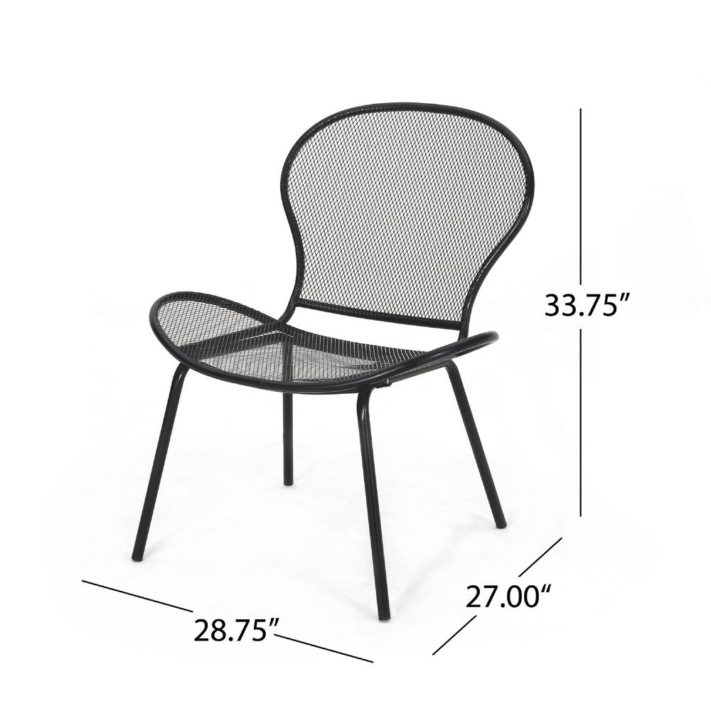 Nian Accent Chair Set of 2, Black Iron Shell Design and Hairpin Legs -BM337055