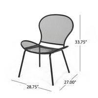 Nian Accent Chair Set of 2, Black Iron Shell Design and Hairpin Legs -BM337055